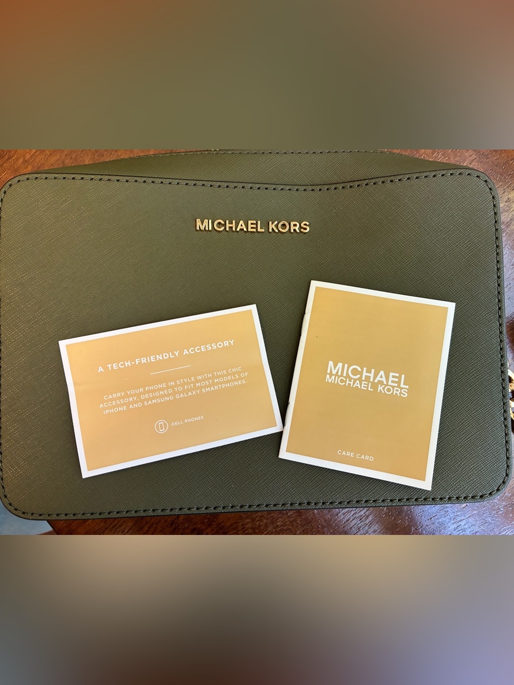 Michael Kors Jet Set Saffiano Leather Green Crossbody Bag- Fast, Free Shipping!